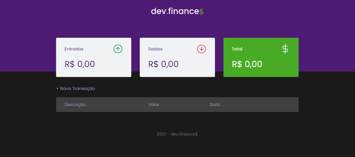 Projeto Dev.Finances